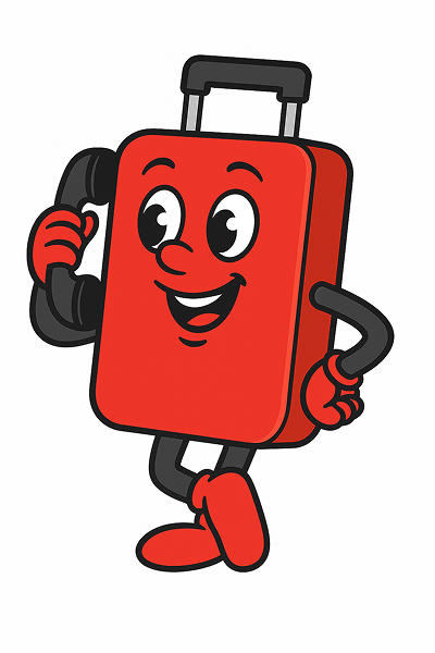 Maskot zákaznického servisu Kiss and Store - pomoc s úschovou zavazadel v Krakově 24/7